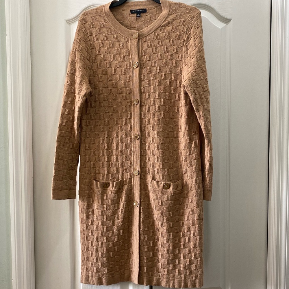 Banana Republic Camel Button down Long Sweater / Dress
